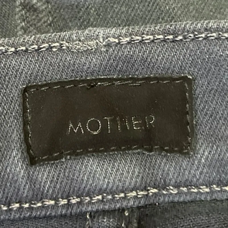 Mother Women's Black Washed High Waisted Flared Cropped Denim Jeans Size 30