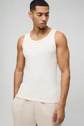 Muscle Fit Ribbed Tank Top