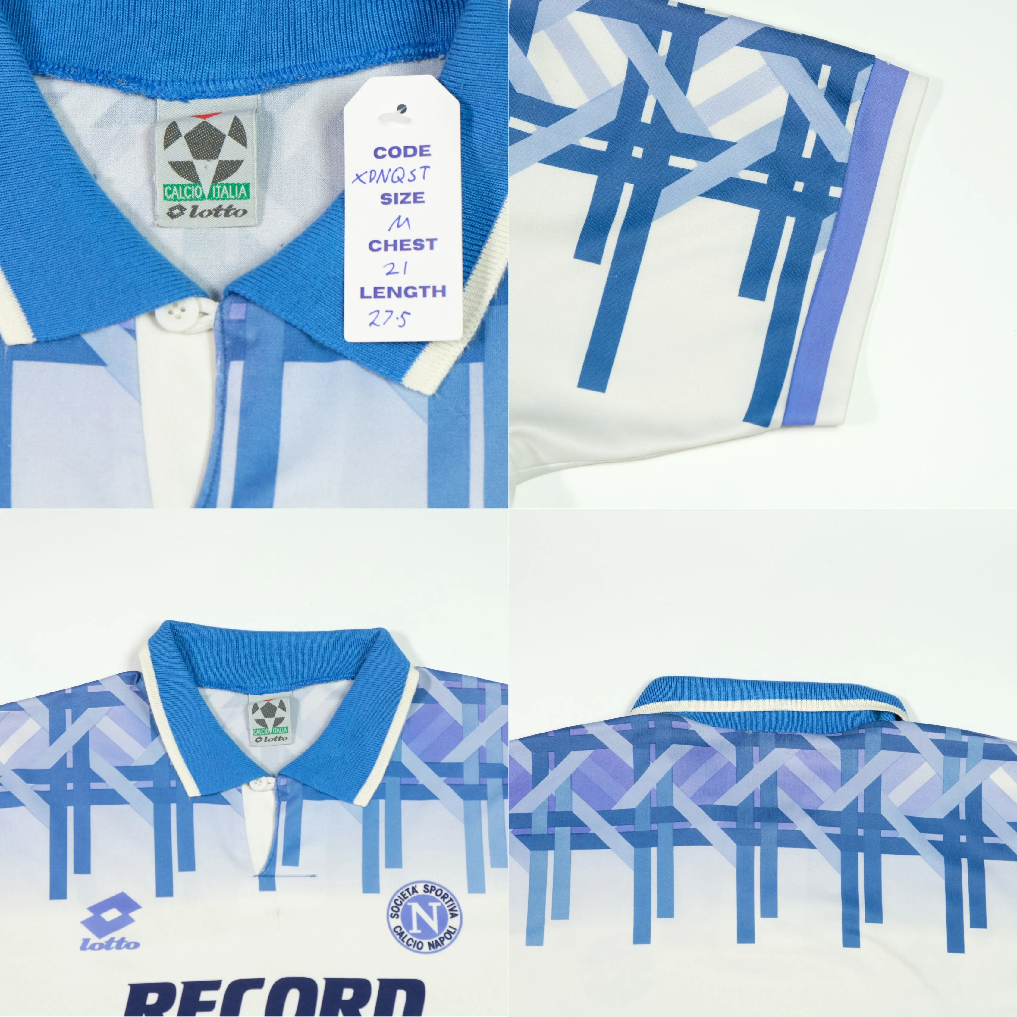 Napoli Italy Original 1994/1995/1996 Lotto Away Football Shirt Medium