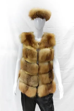 Natural Red Fox Vest - Daniel's Leather