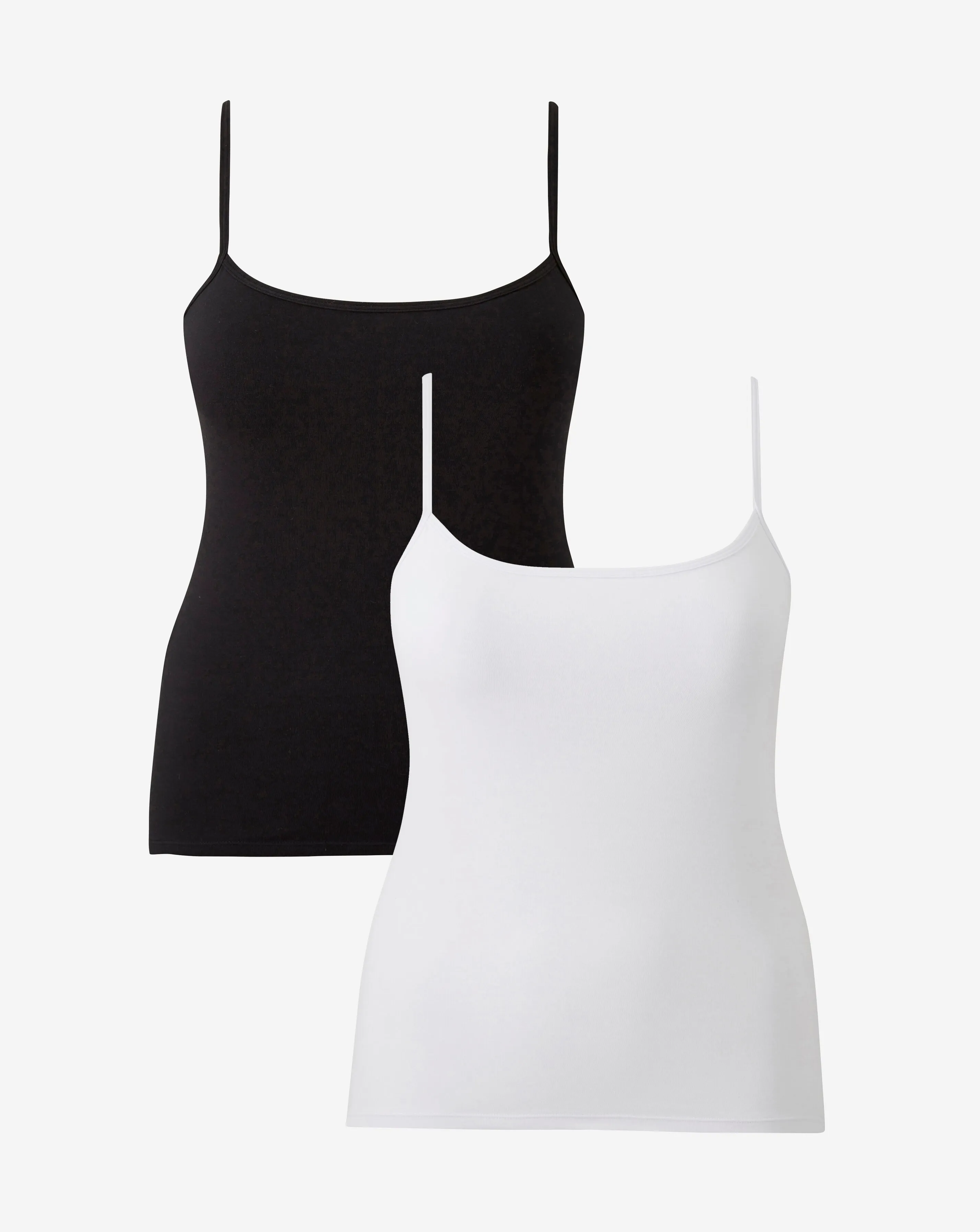 Naturally Close 2 Pack Cotton Rich White/Black Cotton Vest | Simply Be