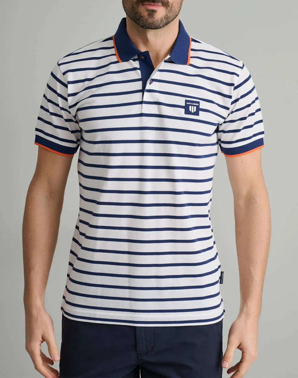 NAVY&GREEN POLO SHIRT-CUSTOM FIT