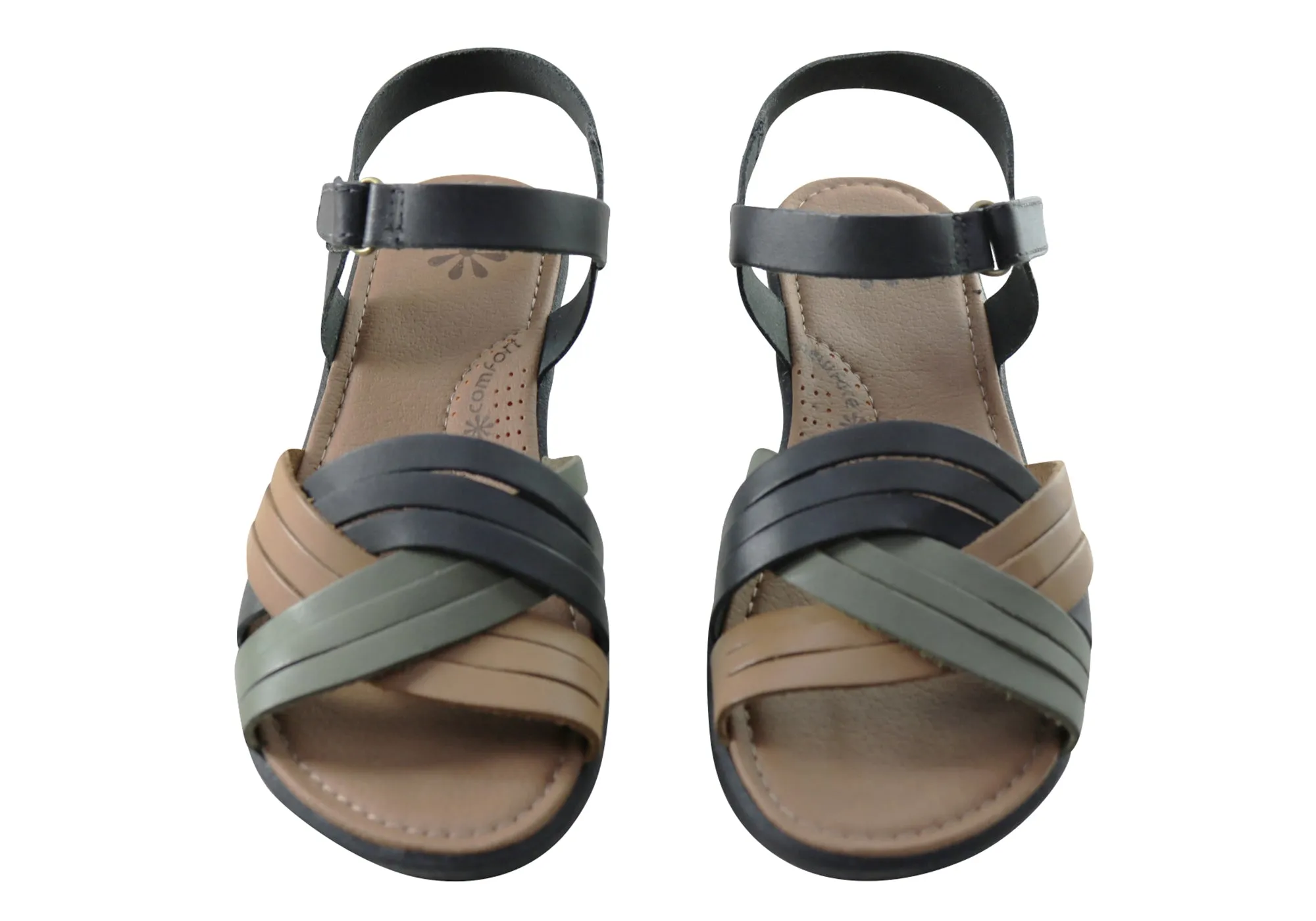 New Face Bellis Womens Comfortable Leather Sandals Made In Brazil