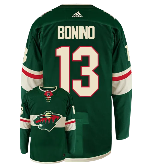 Nick Bonino Minnesota Wild Adidas Authentic Home NHL Hockey Jersey     