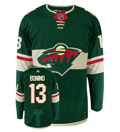 Nick Bonino Minnesota Wild Adidas Authentic Home NHL Hockey Jersey     
