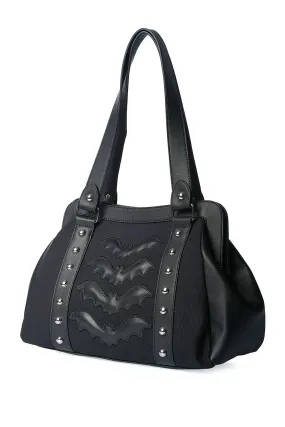 Night Wings Bat Black Handbag