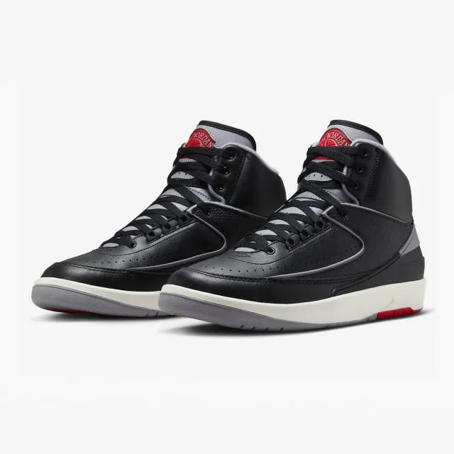 Nike air jordan 2 retro (black cement/ black/ cement grey/ fire red/ sail) men us 8-13 dr8884-001