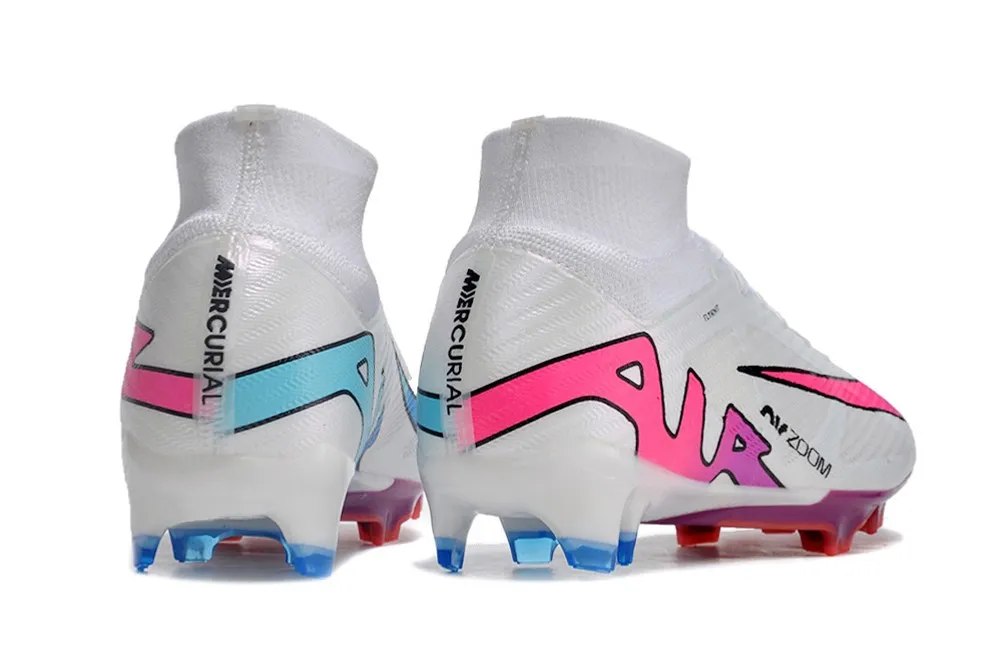 Nike Air Zoom Mercurial Superfly 9 Elite FG - White/Pink/Flash Crimson/Hyper Blue