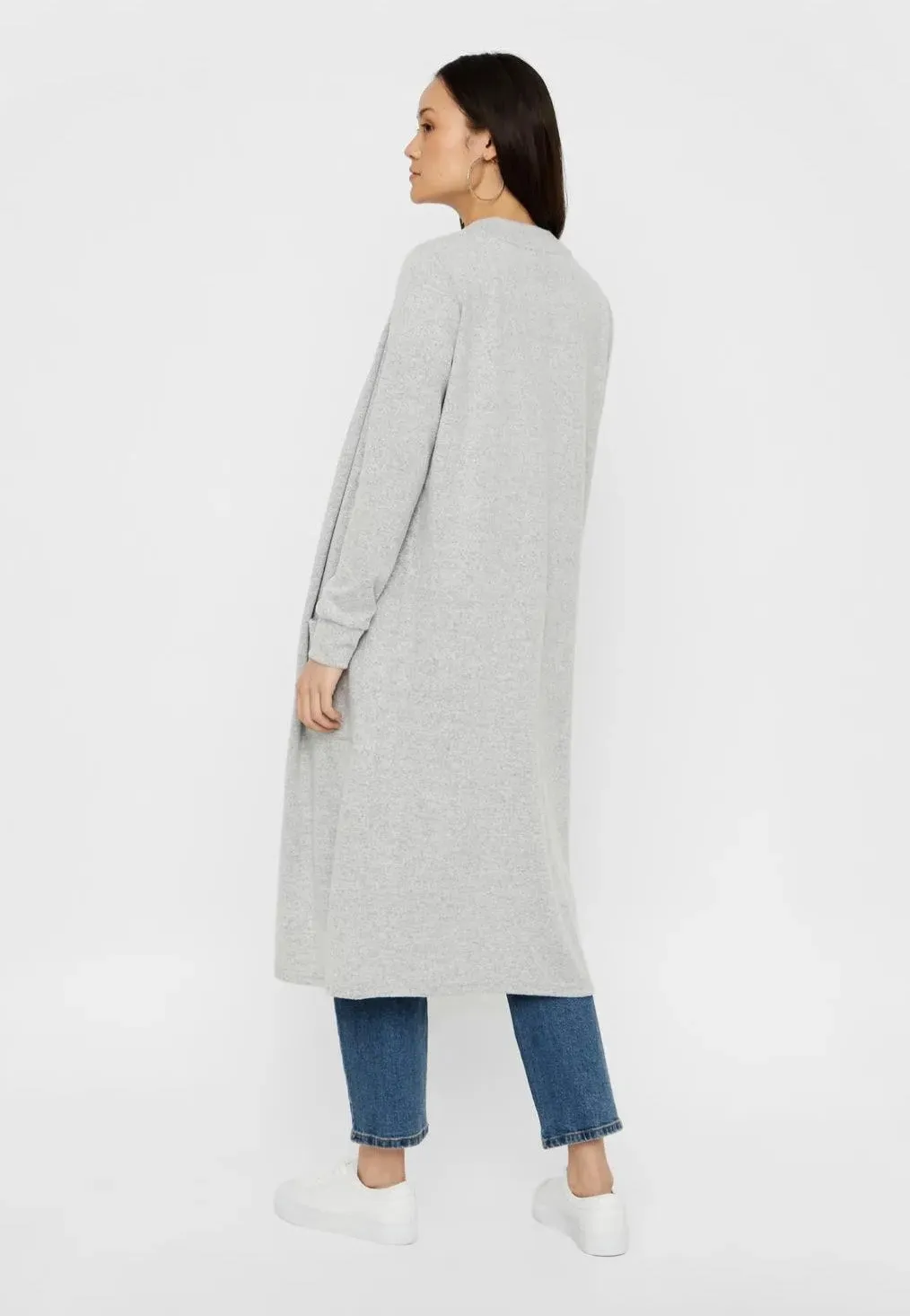 Noisy May - City L/S Long Light Grey Melange - Cardigan