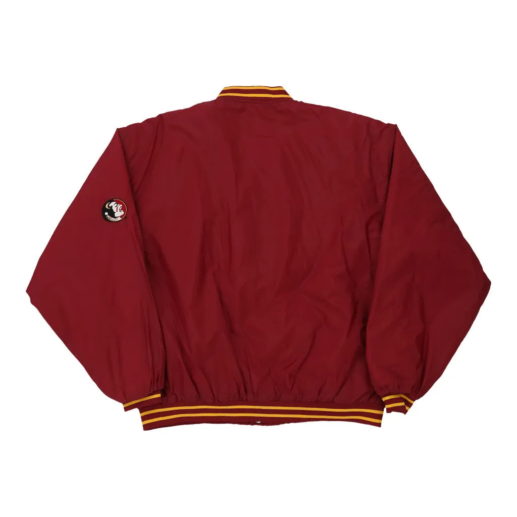 Noles Red Oak Baseball Jacket - Large Burgundy Nylon