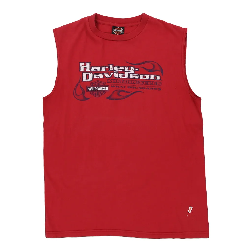 Ocean City, MD Harley Davidson Graphic Vest - Large Red Cotton