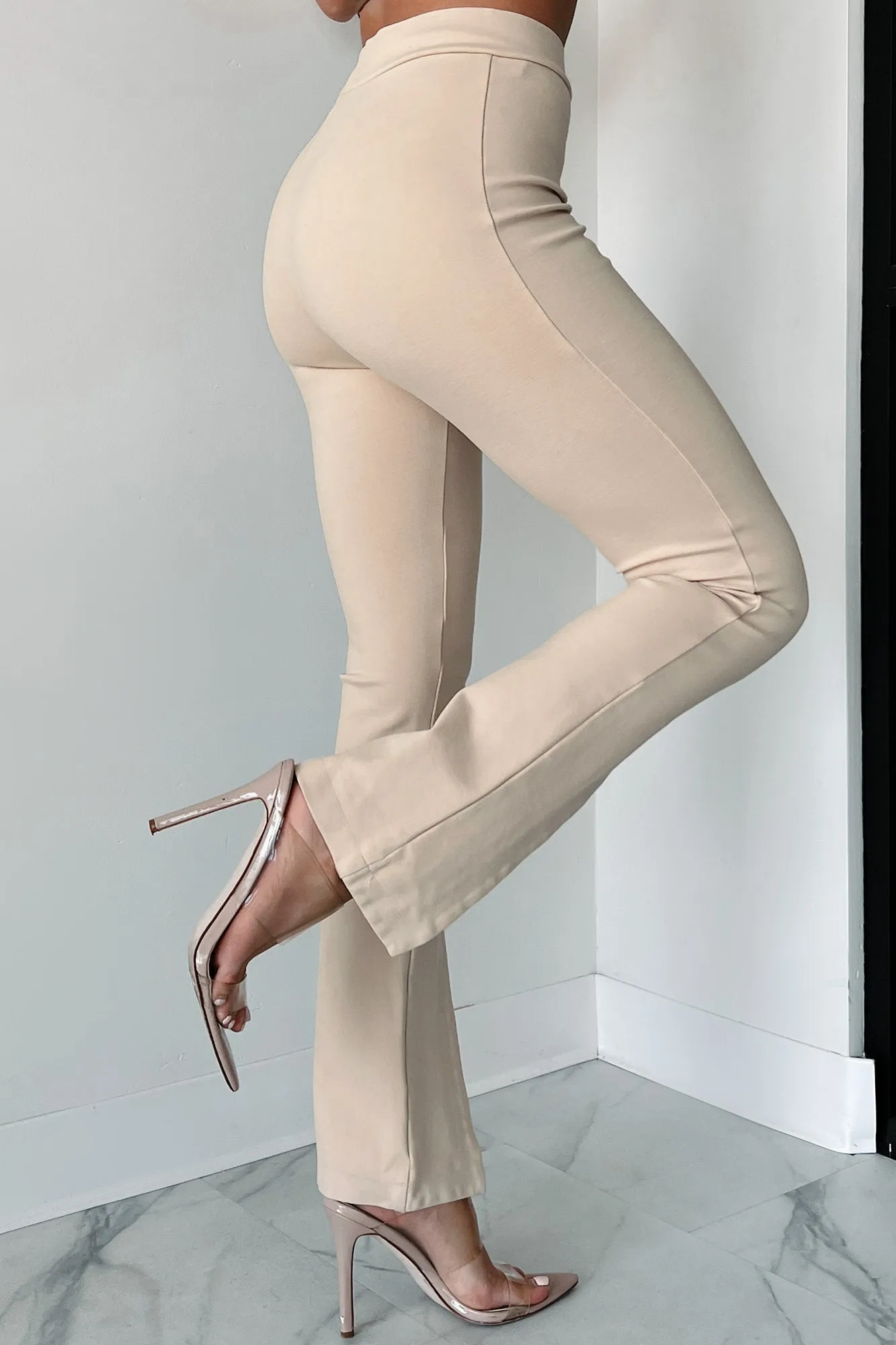 Office Favorite Split Front Leggings (Taupe)