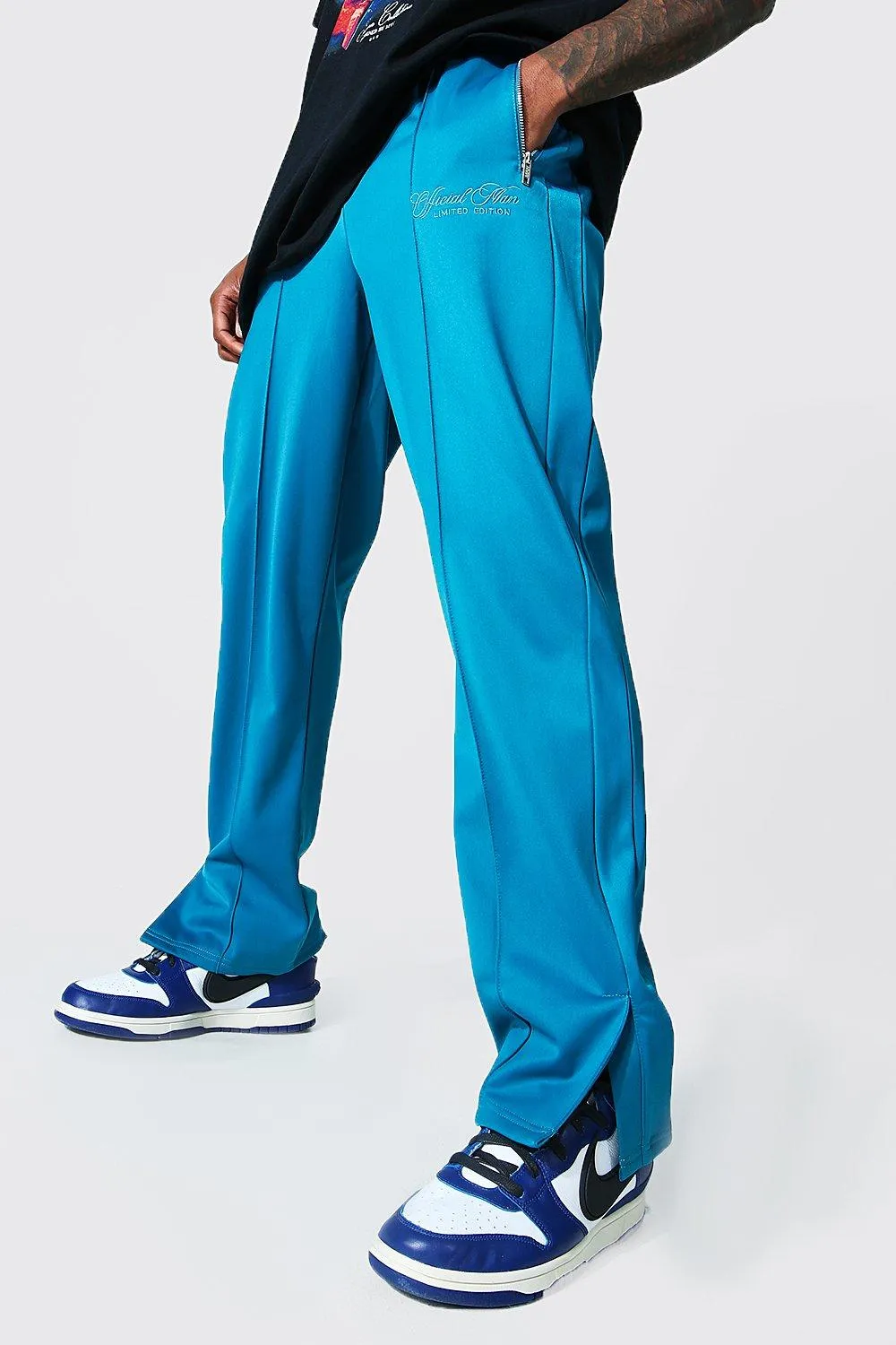 Official Man Tricot Joggers With Split Hem