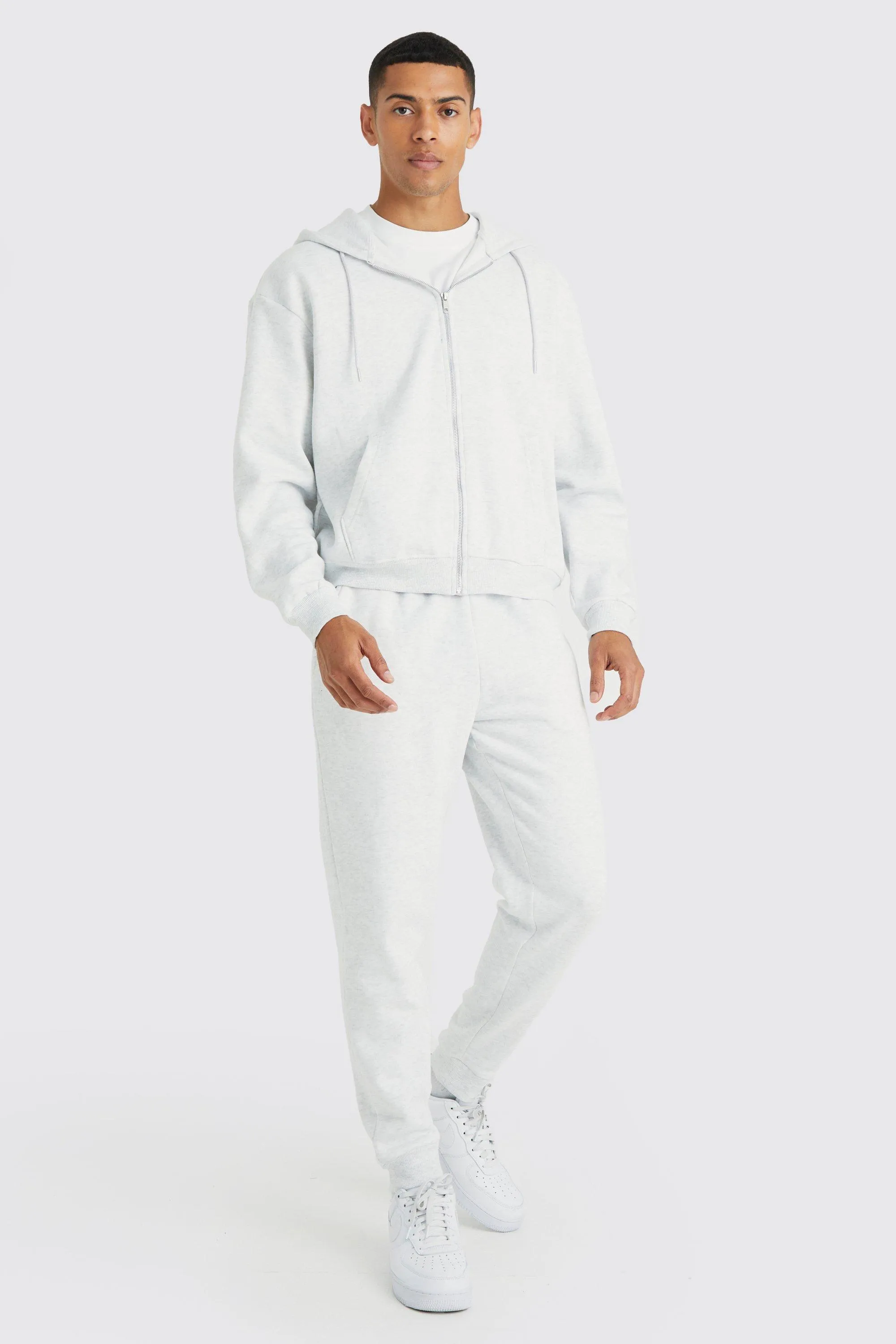 Oversized Boxy Hooded Zip Tracksuit | boohooMAN UK