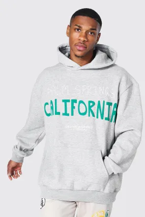 Oversized California Puff Print Hoodie