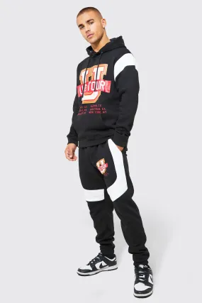 Oversized Us Colour Block Hooded Tracksuit