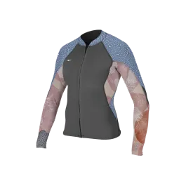 O'Neill Bahia 1mm Womens Full Zip Wetsuit Jacket - Graphite Desert Drift Blue