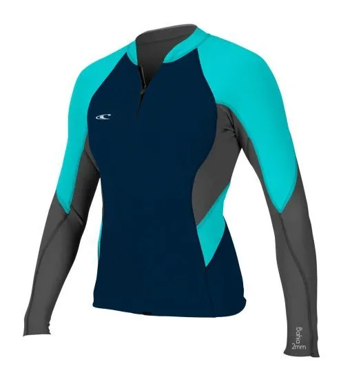 O'Neill Bahia Womens 2mm Front Zip Wetsuit Jacket 2017