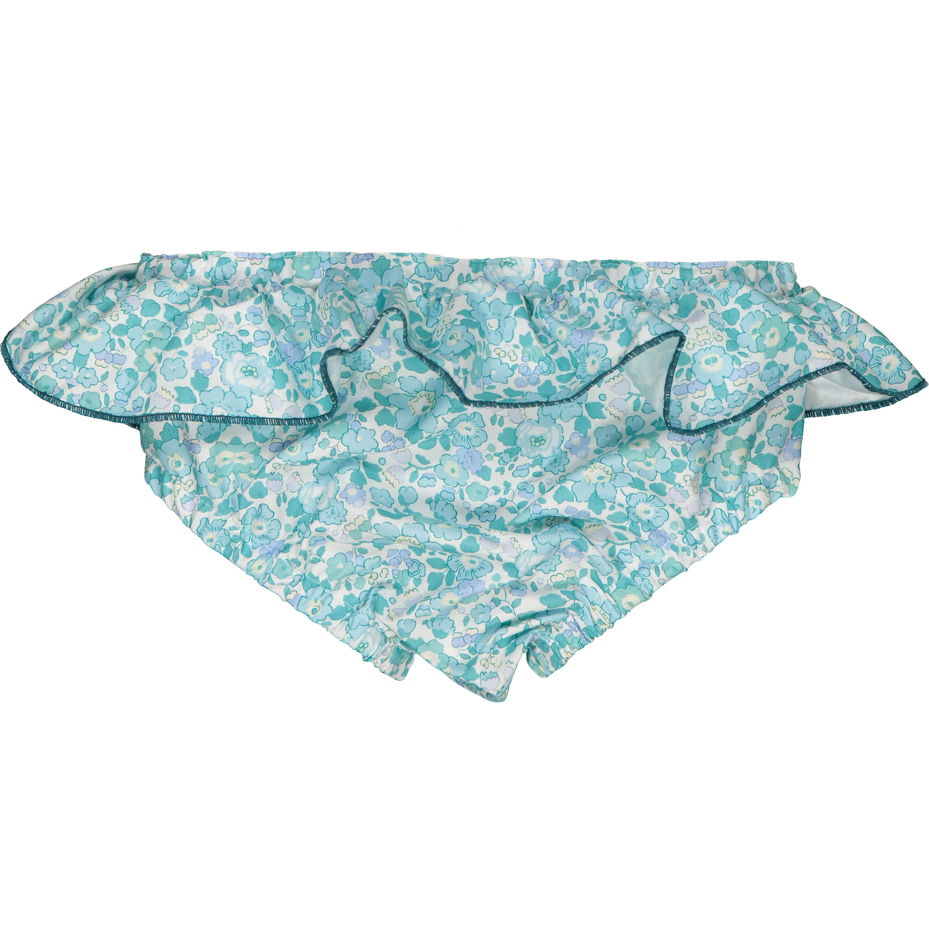 Paper Boat Patterned Bikini Bottom, Aqua