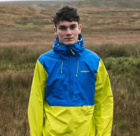 Patagonia Half-Zip Torrentshell Pullover Jacket (Ice Blue / Electric Green) | Bjornfell UK