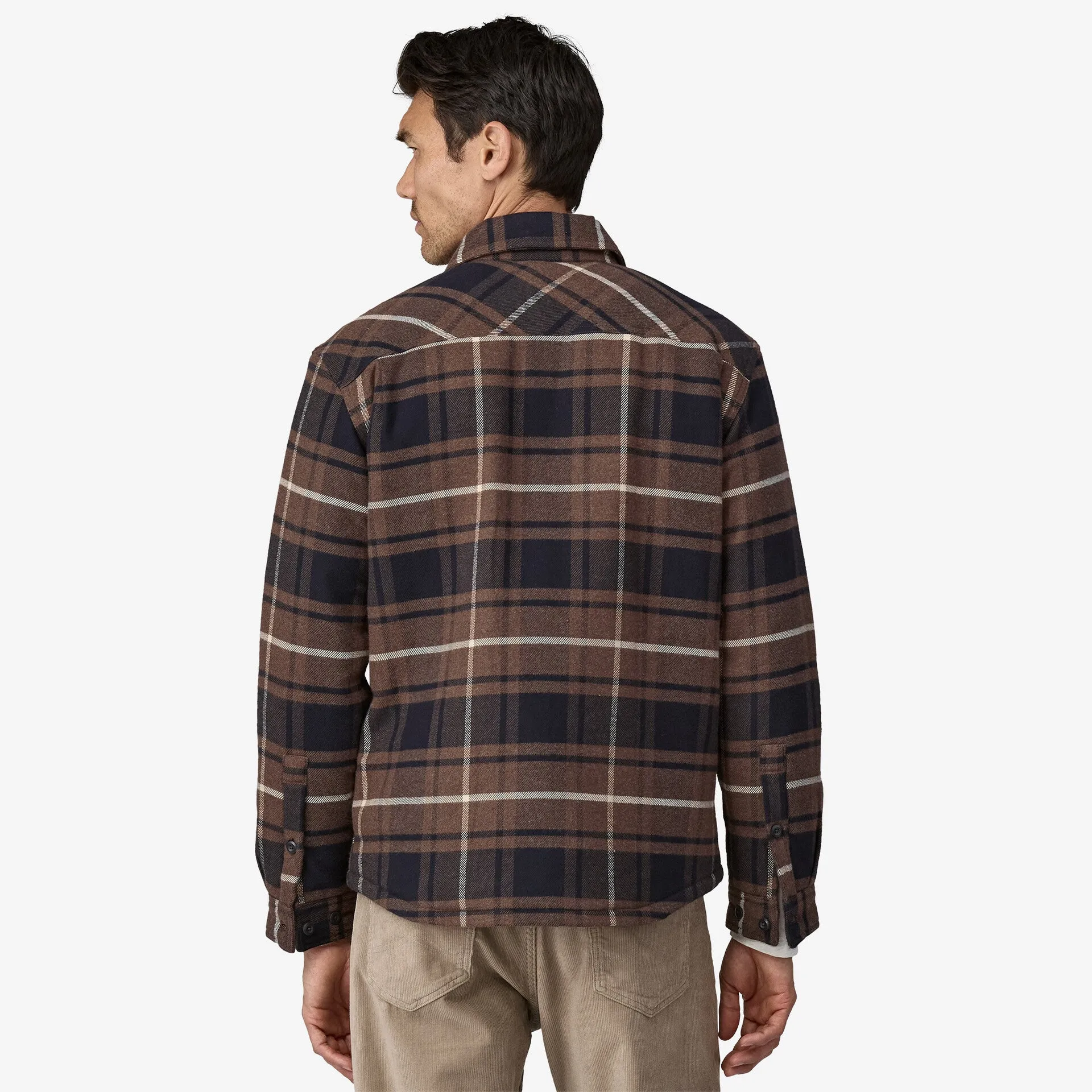 Patagonia Men's Lightweight Insulated Fjord Flannel Shirt-Molasses Brown
