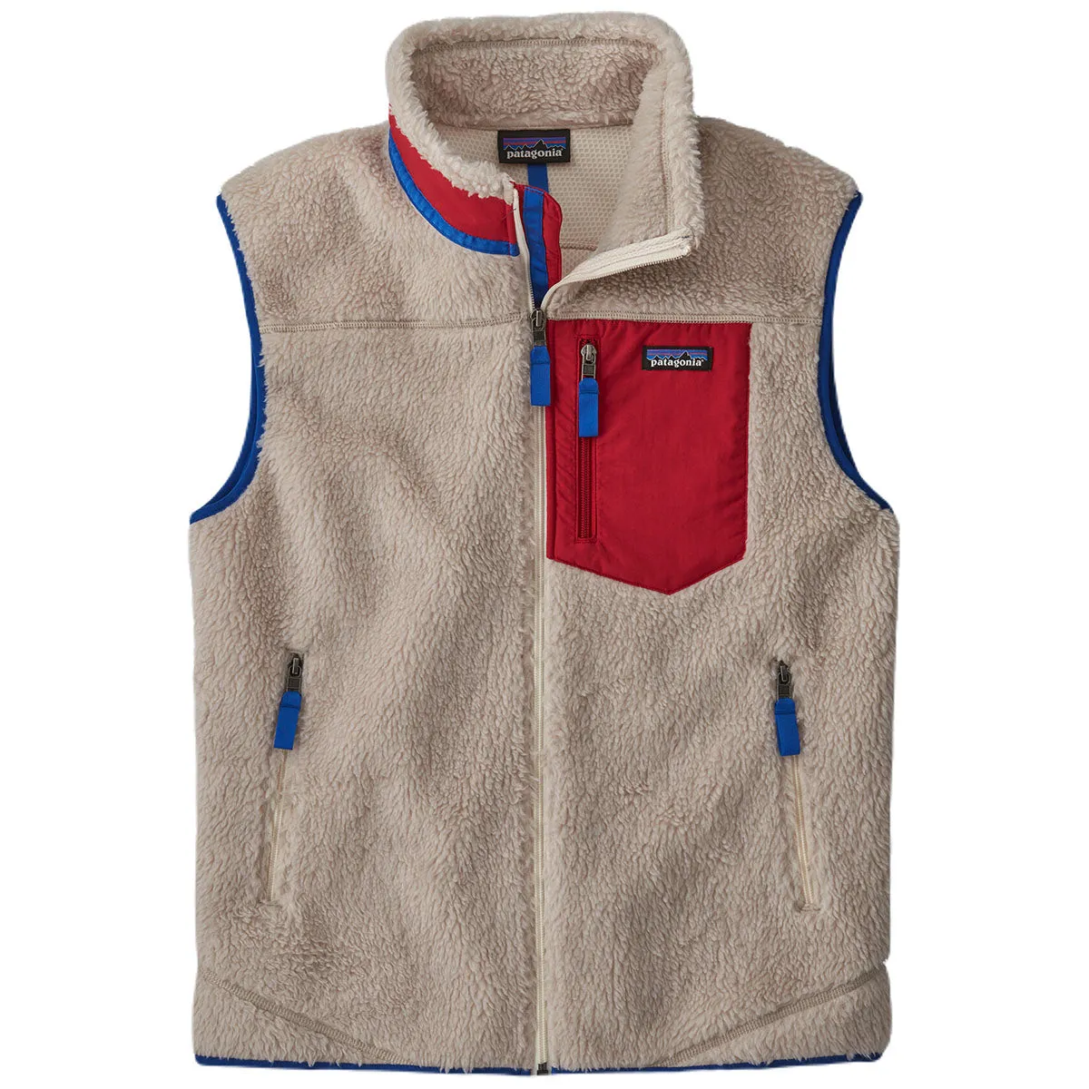 Patagonia Men's Natural w/Touring Red Classic Retro-X Fleece Vest