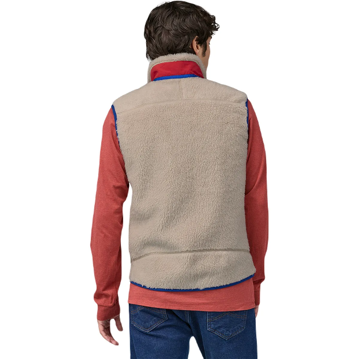 Patagonia Men's Natural w/Touring Red Classic Retro-X Fleece Vest