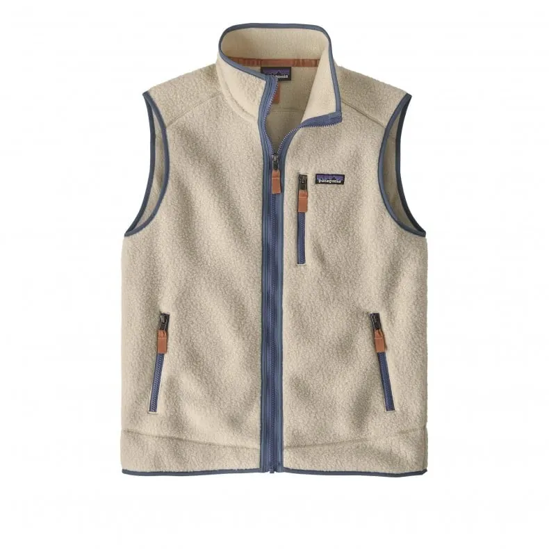 Patagonia Retro Pile Fleece Vest (Dark Natural w/Utility Blue)