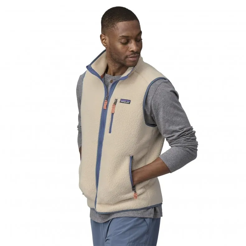 Patagonia Retro Pile Fleece Vest (Dark Natural w/Utility Blue)