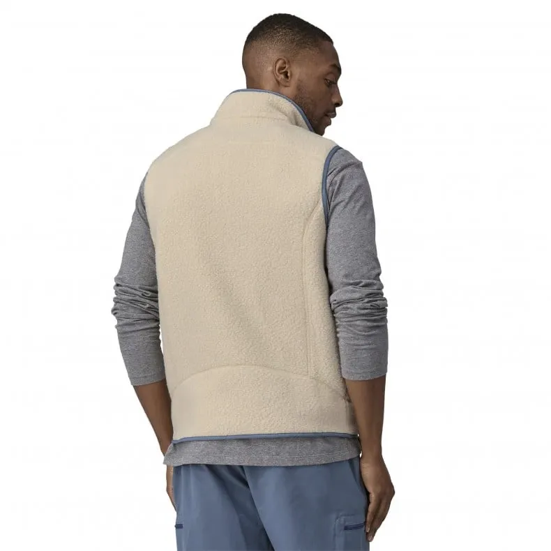 Patagonia Retro Pile Fleece Vest (Dark Natural w/Utility Blue)