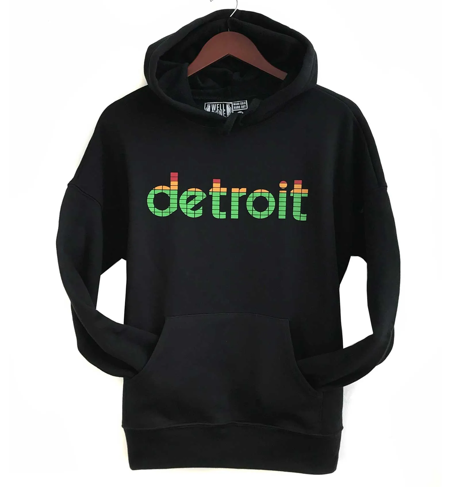 Peak Detroit, LED Audio Level Meter Pullover Hoodie. Unisex