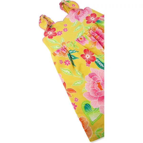 Peek Kids Floral Tropical Romper. Yellow