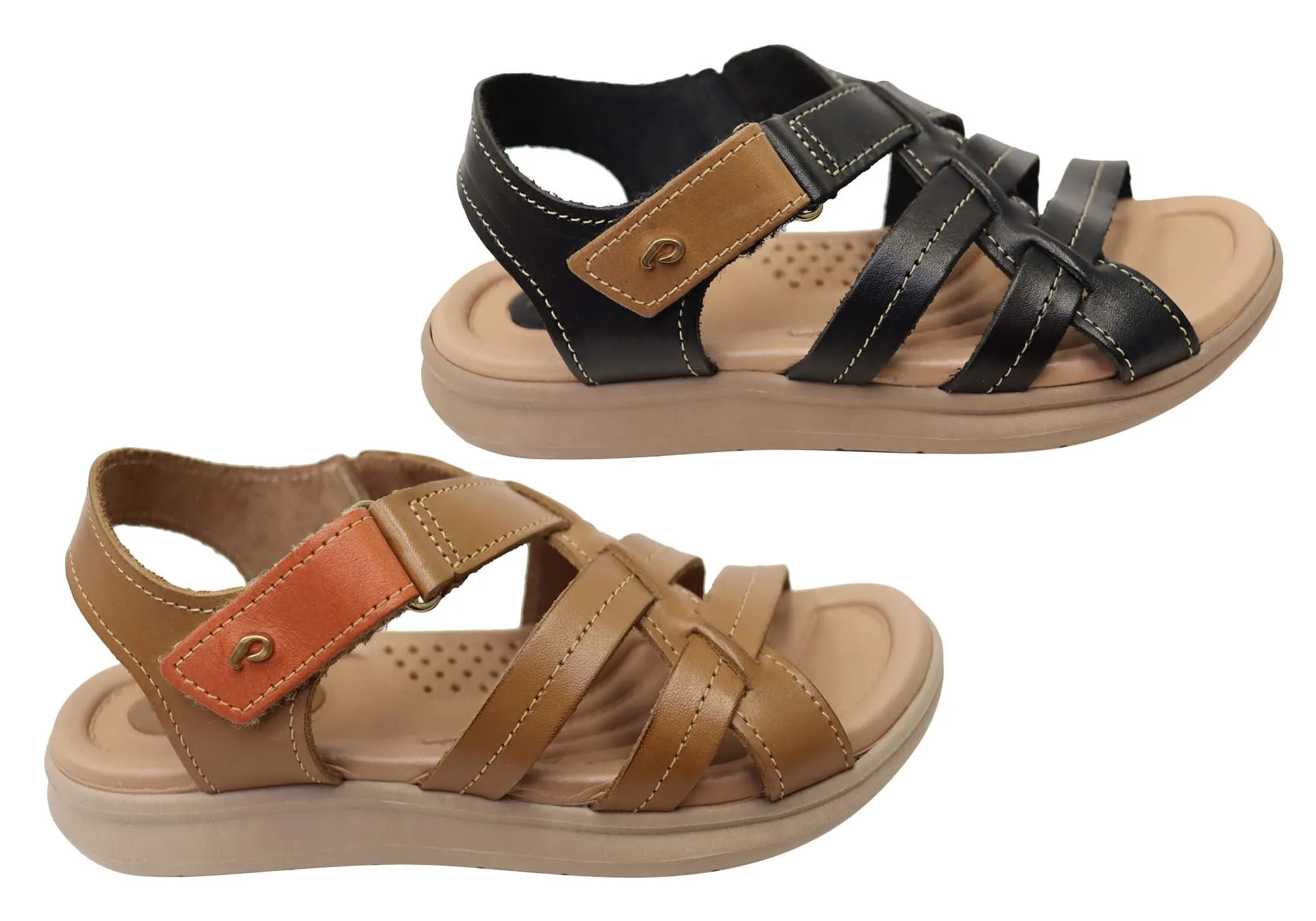 Pegada Gayle Womens Comfortable Leather Sandals Made In Brazil