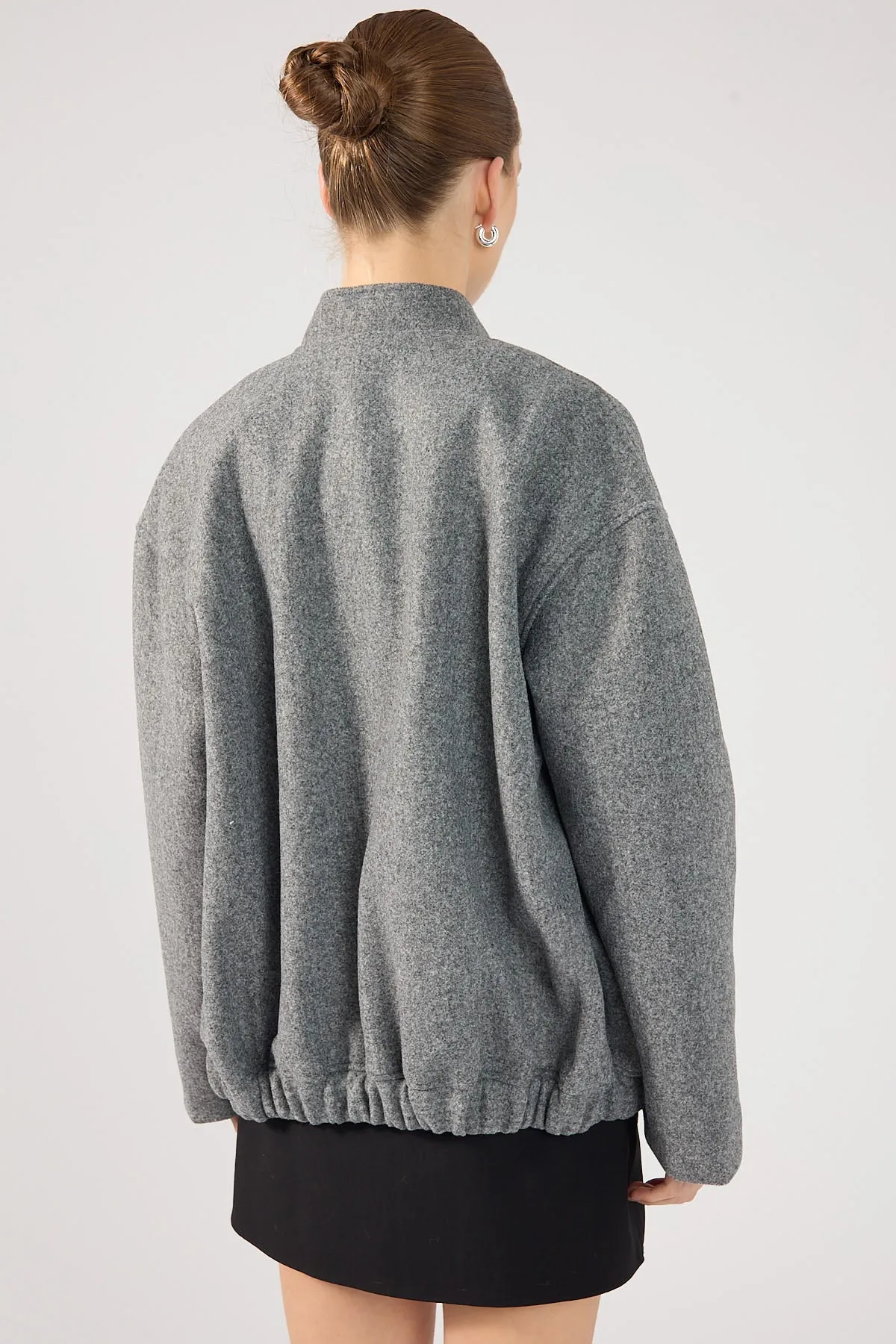 Perfect Stranger Emina Oversized Bomber Jacket Grey