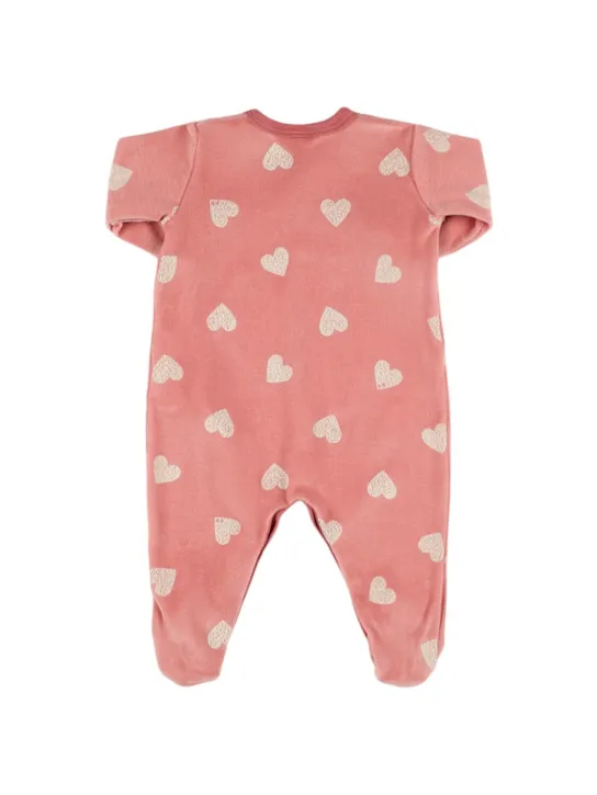 Petit Bateau   Heart print cotton romper 