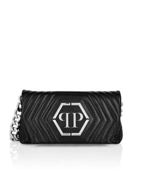 PHILIPP PLEIN Small Nappa Matellase` Shoulder Bag Hexagon