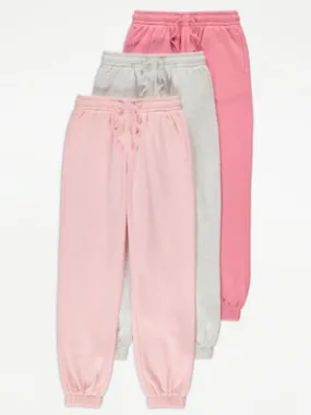 Pink Casual Joggers 3 Pack | Kids | George at ASDA