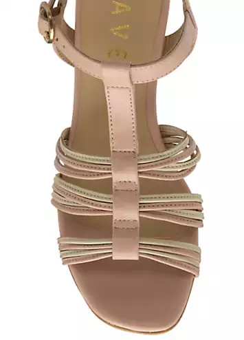 Pink Leather Lagan Wedge Sandals by Ravel | Look Again