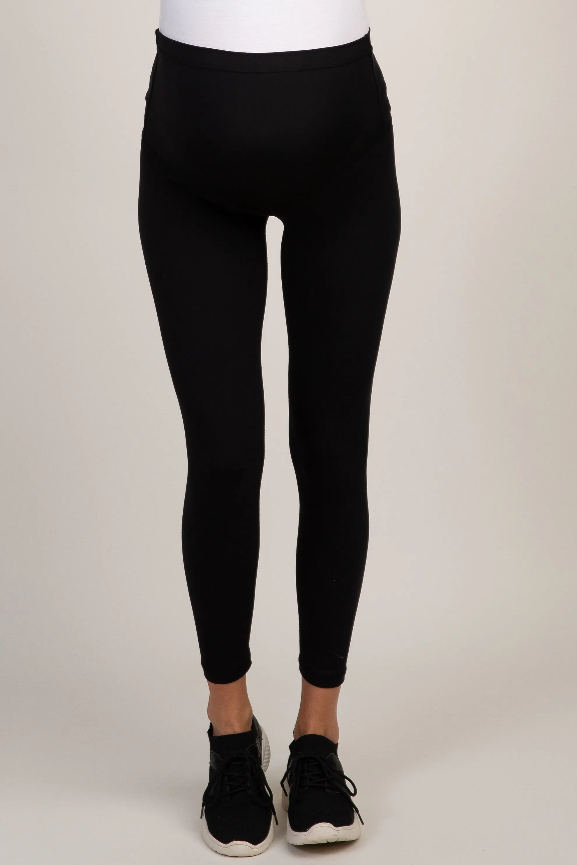 PinkBlush Black Solid Basic Maternity Leggings