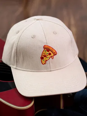 Pizza Slice Embroidered Off-White Free Size Unisex Baseball Caps