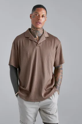 Pleated Revere Oversized Polo | boohooMAN UK