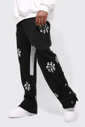 Plus Regular Fit Skull Printed Gusset Joggers