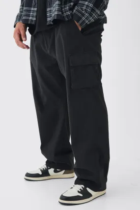 Plus Relaxed Fit Fixed Waist Cargo Pants
