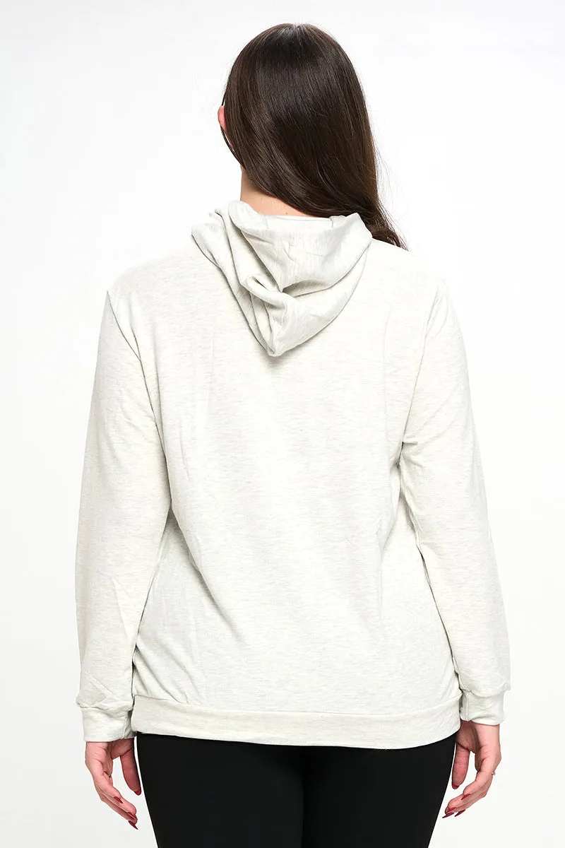 Plus Size No Strings Attached Side Pocket Hoodie