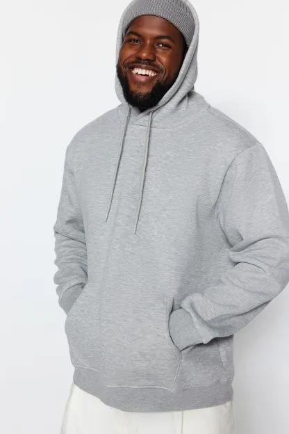 Plus Size Regular/Normal Cut Hooded Fleece Inside/Warm Sweatshirt