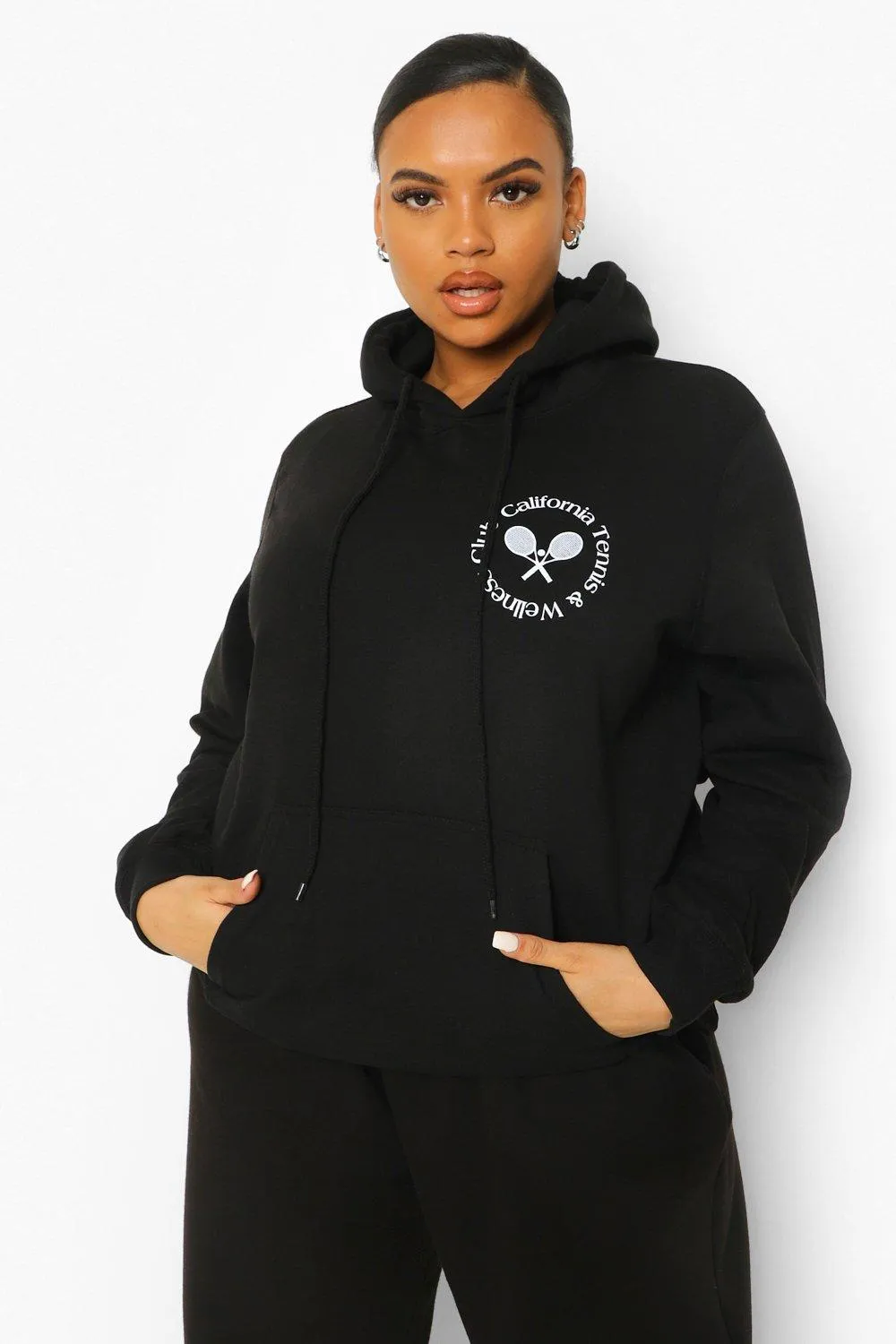 Plus Tennis Club Pocket Printed Hoodie