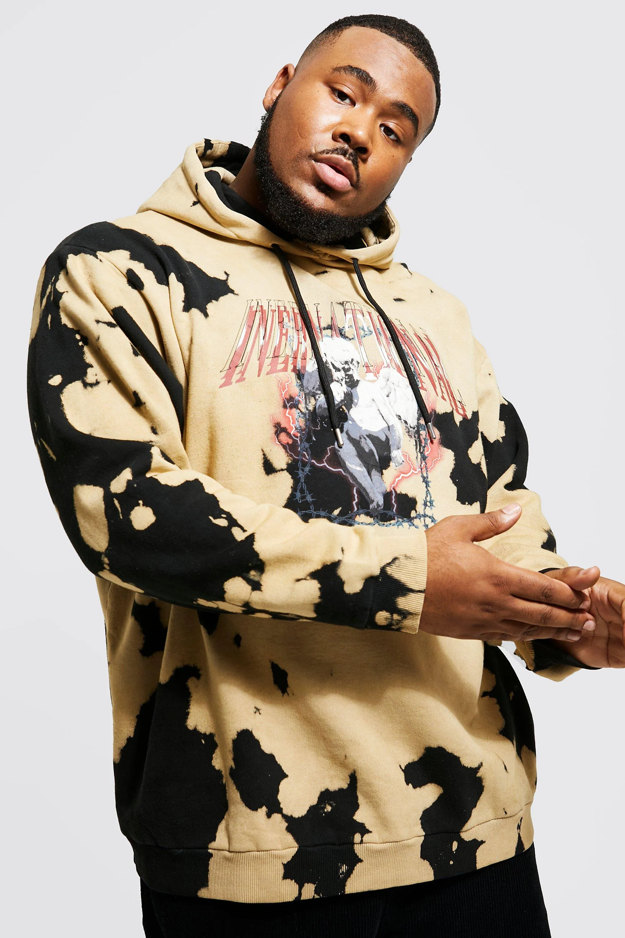 Plus Tie Dye International Print Hoodie