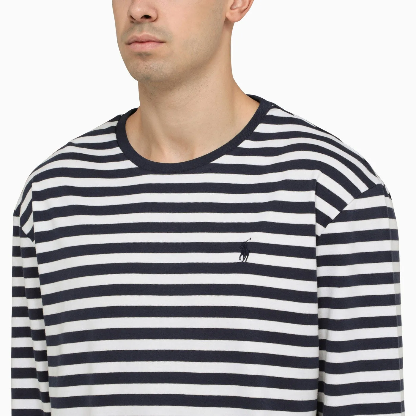 Polo Ralph Lauren    Polo Ralph Lauren White/Navy Striped Crew Neck T Shirt