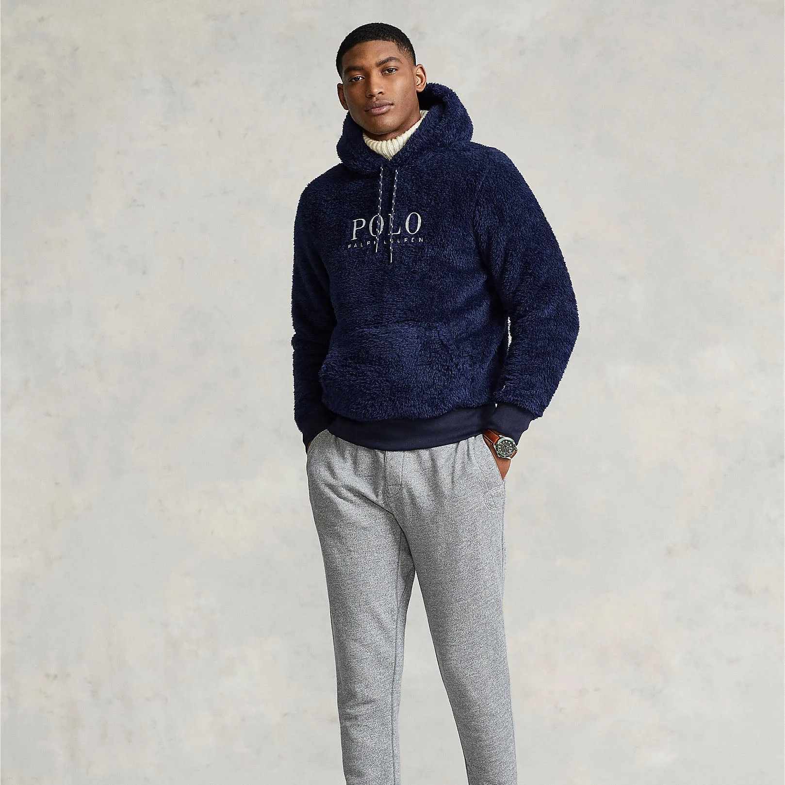 Polo Ralph Lauren - Sherpa Fleece Hoodie in Navy