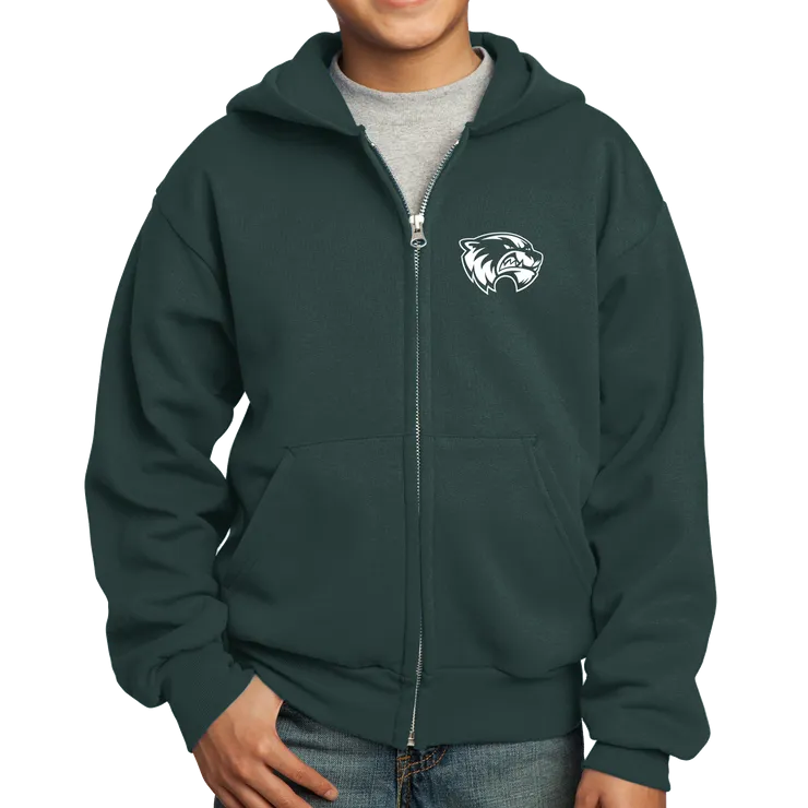 Port & Company Youth Core Fleece Full-Zip Hooded Sweatshirt- Mascot Head